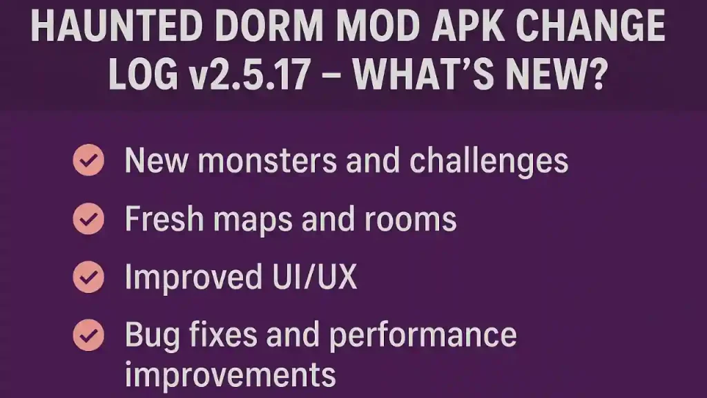 haunted dorm game tips and tricks Haunted Dorm Mod APK changelog